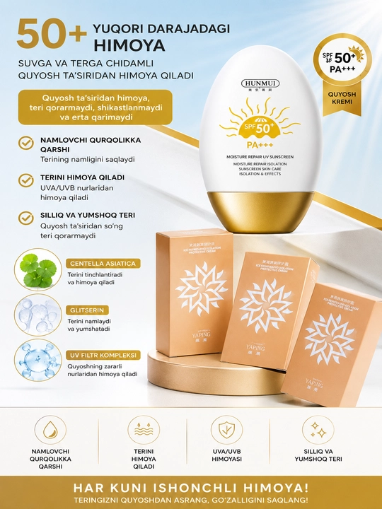 HUNMUI SPF 50 quyoshdan himoya kremi