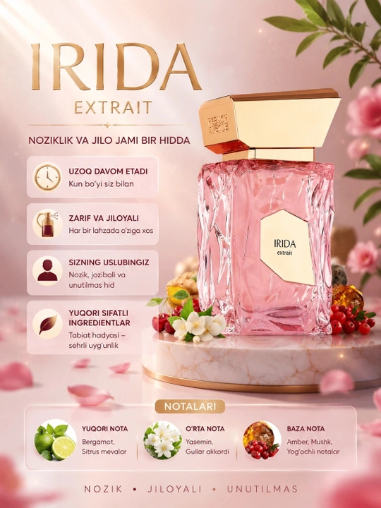 French Avenue Irida, Extrait De Parfum erkaklar va ayollar uchun, 100 ml, BAA