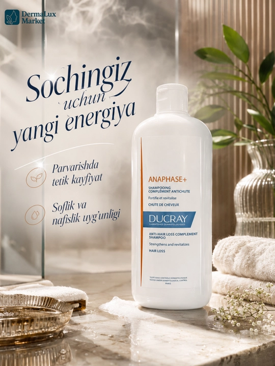 Soch to‘kilishiga qarshi mustahkamlovchi Ducray Anaphase+ shampun, 400 ml