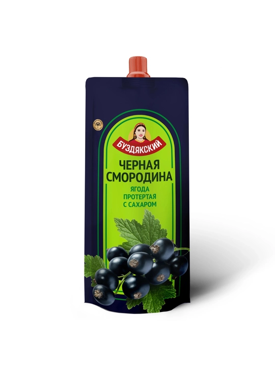 Shakar bilan maydalangan qora smorodina 280 g Doy-pak