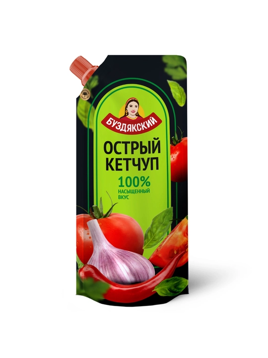 Кетчуп Буздякский ПК "Острый" 260 г Дой-пак