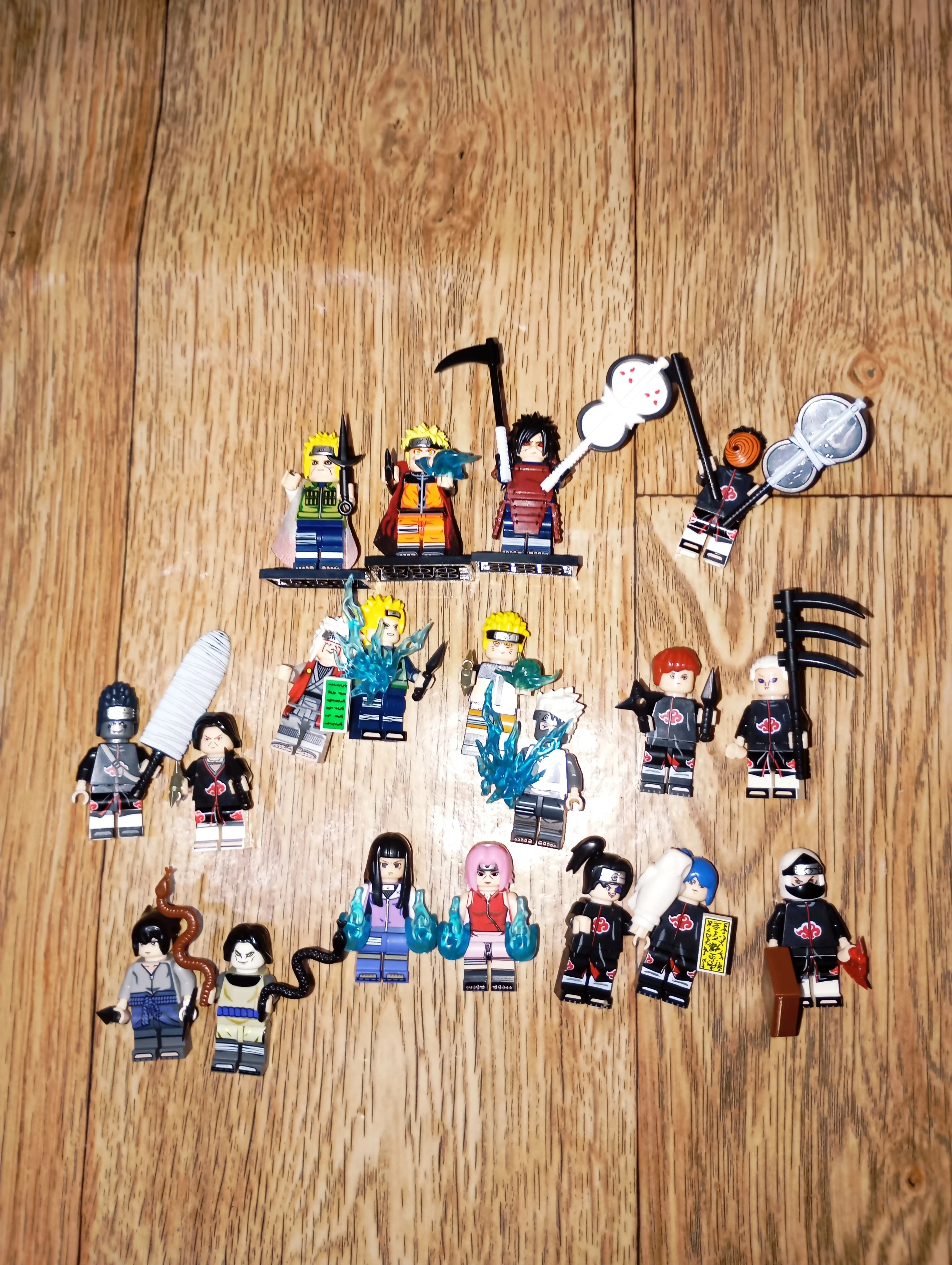 Askar haykalchalar, Anime Naruto, Star Wars, LEGO bilan mos keladi