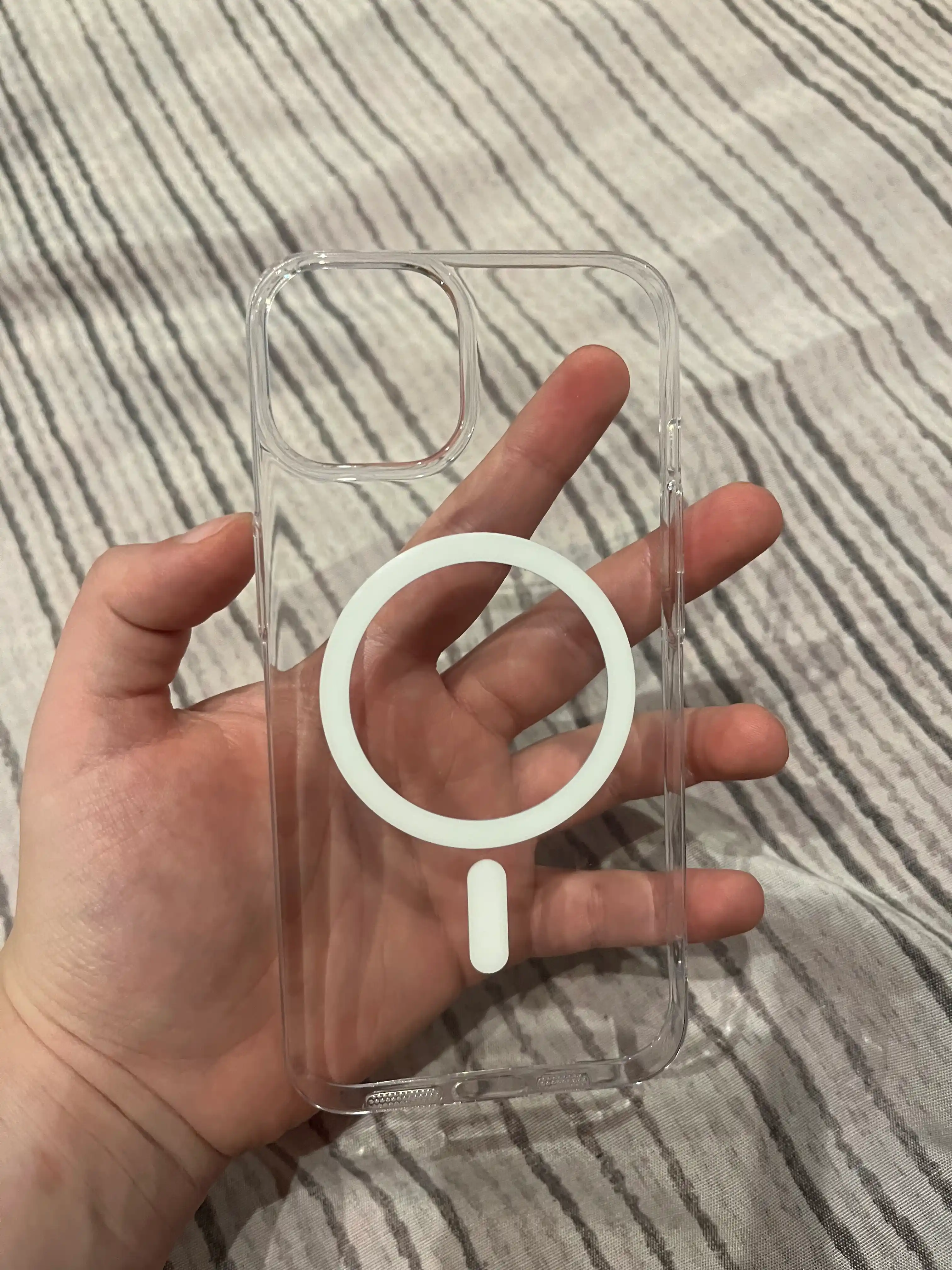 IPhone 11, 12, 13, 14, 15, 16, 17  Pro/Max uchun MagSafe bilan shaffof plastik g'ilof