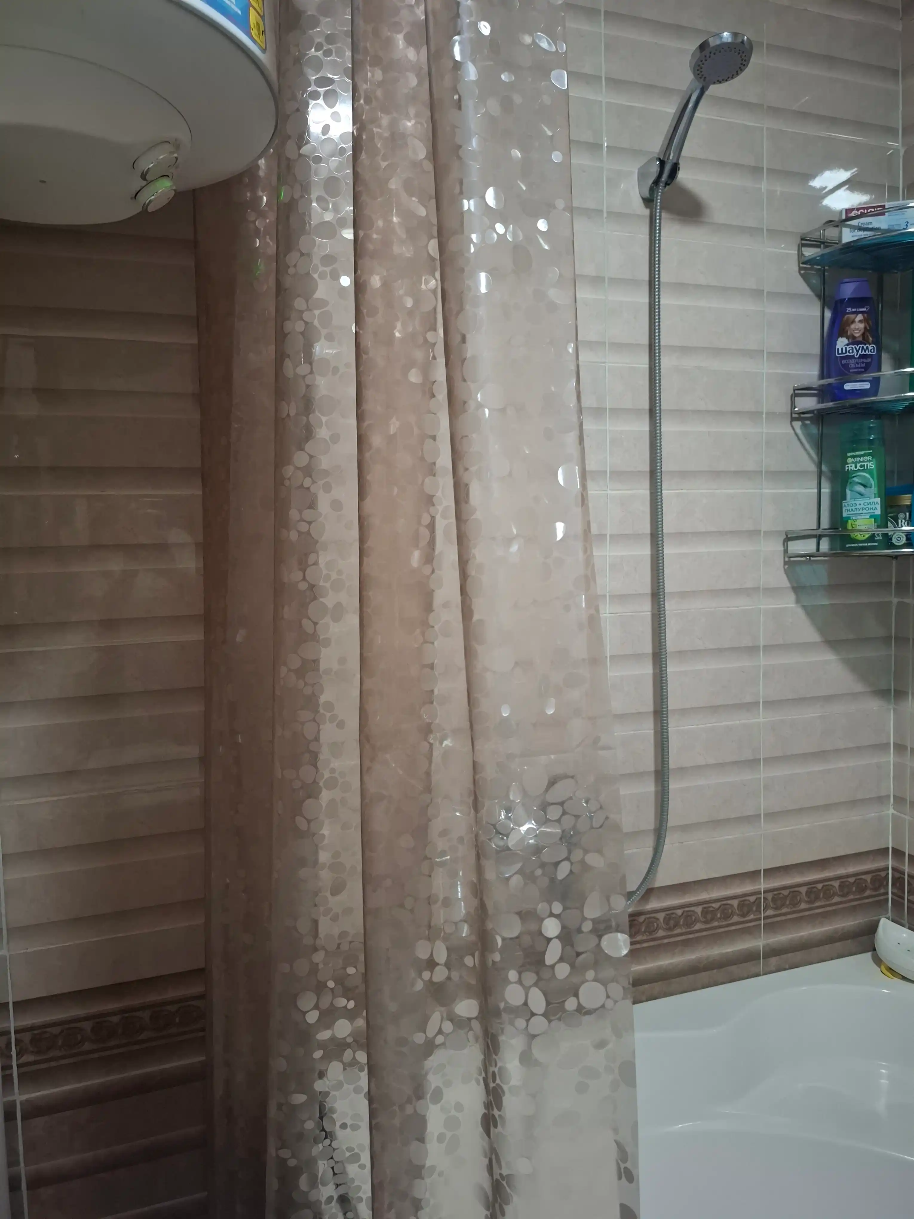 PEVA materialli hashamatli hammom pardasi, 180 × 200 sm, 12 ta halqali