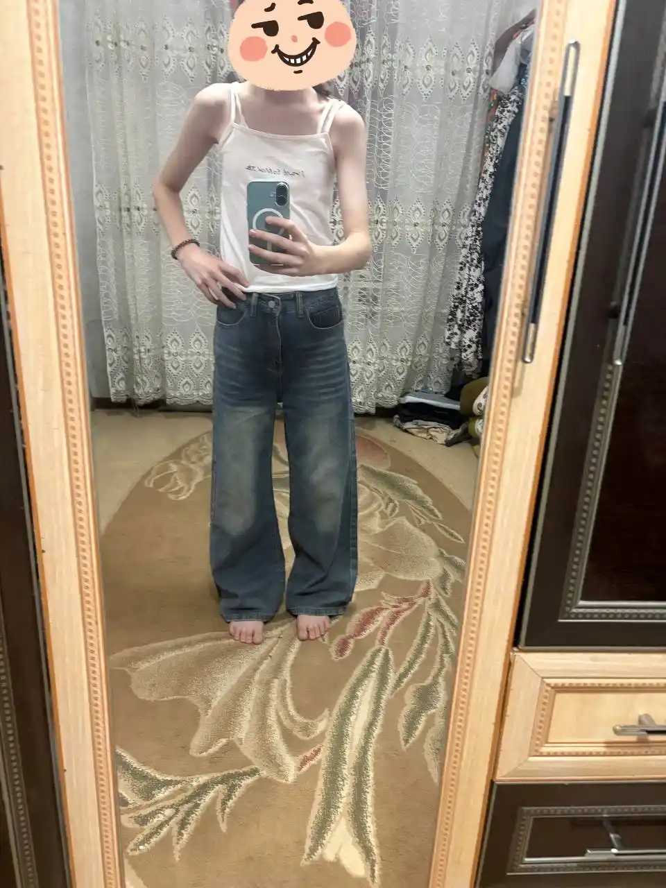 Ayollar jinsi baggy Y2K, oversize keng shim, yuqori bel, erkin kesim, paxta jinsi