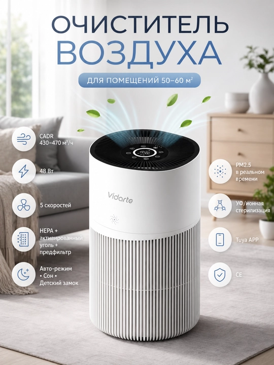 Очиститель воздуха с управлением со смартфона - 
