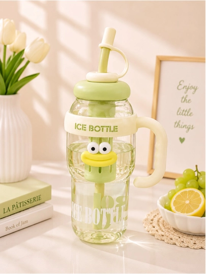 1000 ml naychali va tutqichli suv idishi, bolalar uchun plastik sport ichimlik shishasi - 