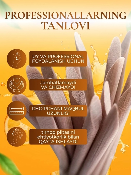 Manikyur uchun tabiiy yog'ochdan apelsin tayoqchalari