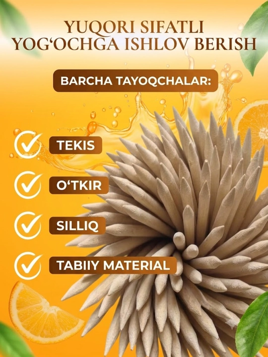 Manikyur uchun tabiiy yog'ochdan apelsin tayoqchalari