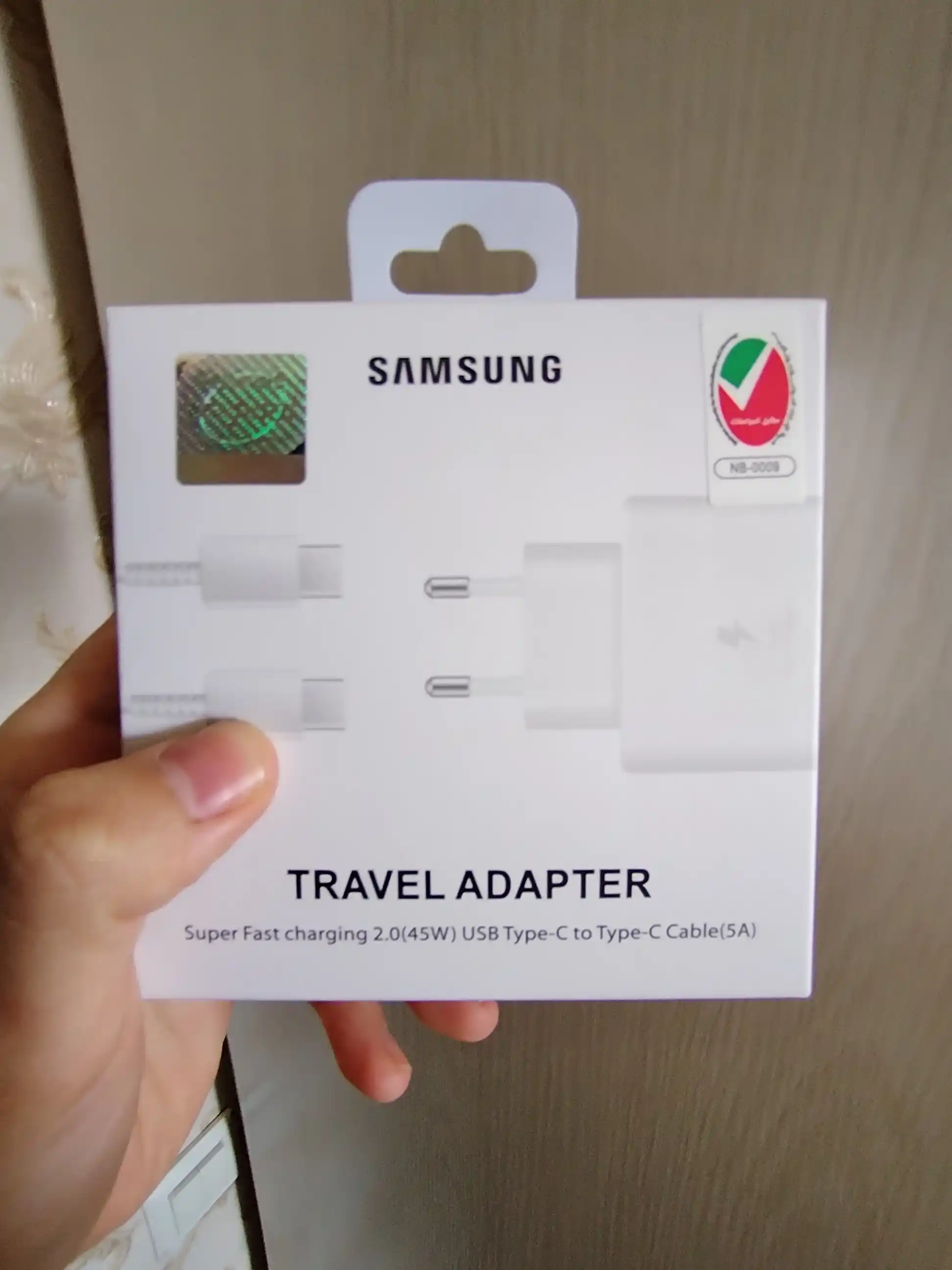 Зарядное устройство Samsung 45W, Type-C, быстрая зарядка, адаптер для телефона