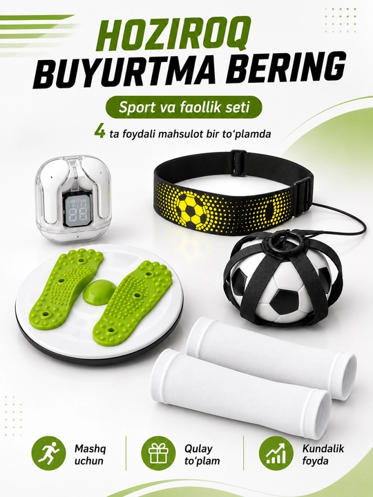 Air 31 simsiz quloqchin, sport va faollik uchun 4 ta mahsulotli set