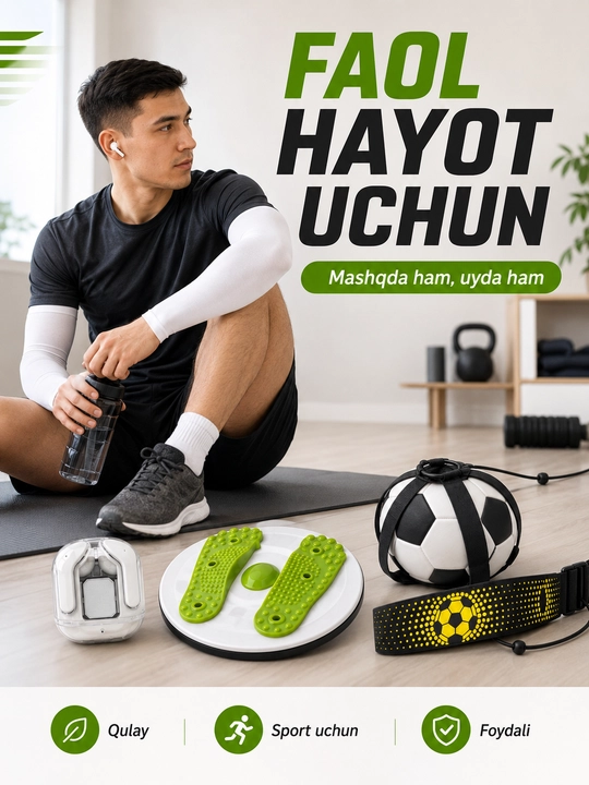 Air 31 simsiz quloqchin, sport va faollik uchun 4 ta mahsulotli set