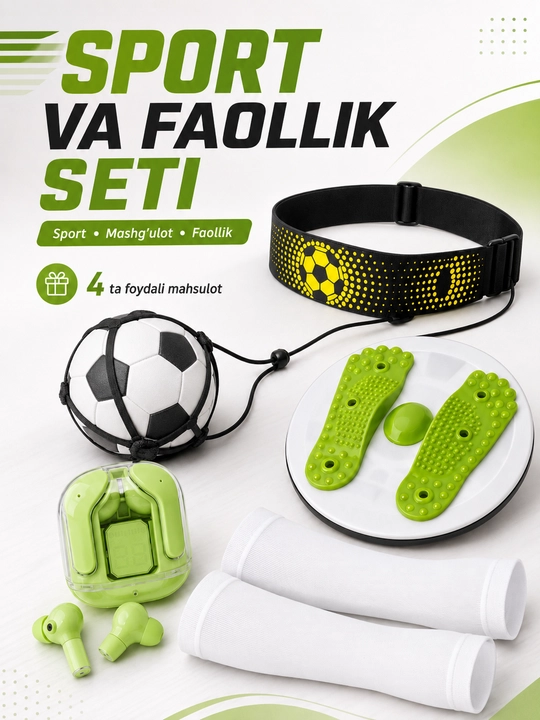 Air 31 simsiz quloqchin, sport va faollik uchun 4 ta mahsulotli set - 