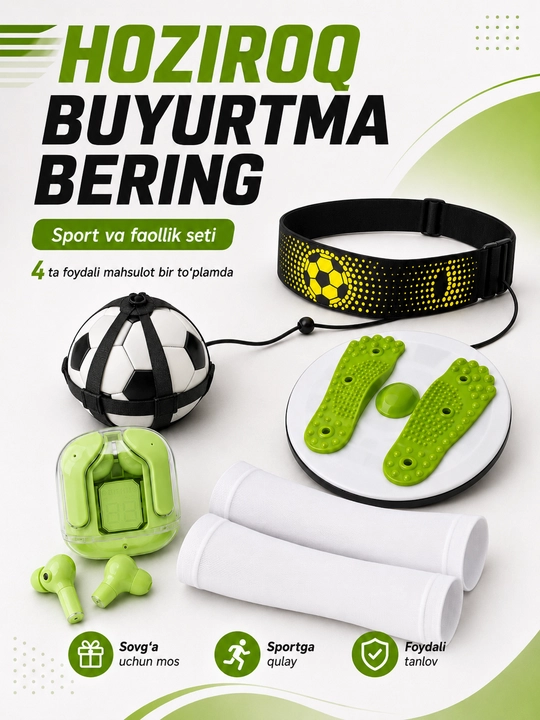 Air 31 simsiz quloqchin, sport va faollik uchun 4 ta mahsulotli set
