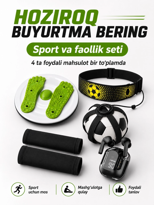 Air 31 simsiz quloqchin, sport va faollik uchun 4 ta mahsulotli set