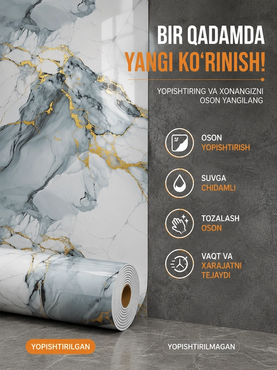 Devor panellari, o'zi yopishadigan oboy, uyingizni o'zingiz hohlagan dizaynga keltiring