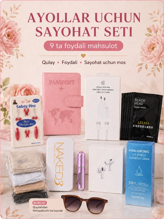 LELNIA qora nuqtalarga qarshi burun niqobi, 5 dona, ayollar yo‘l to‘plami, 9 tasi 1 da - 
