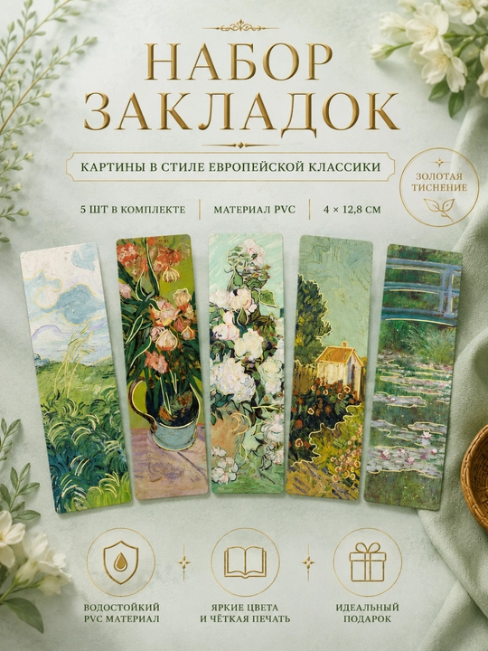 Kitoblar uchun gulli, shaffof xatcho'plar - 