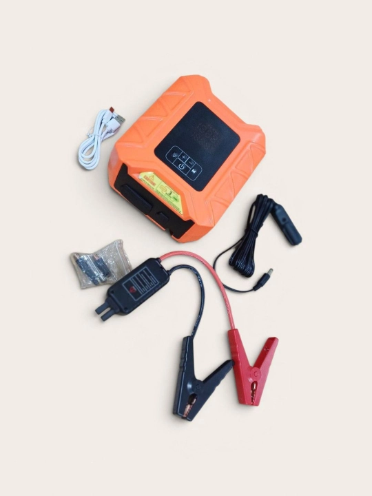 Avtomobilni ishga tushirish va nasosli kompressor + powerbank + lampa 8000 mAh - 