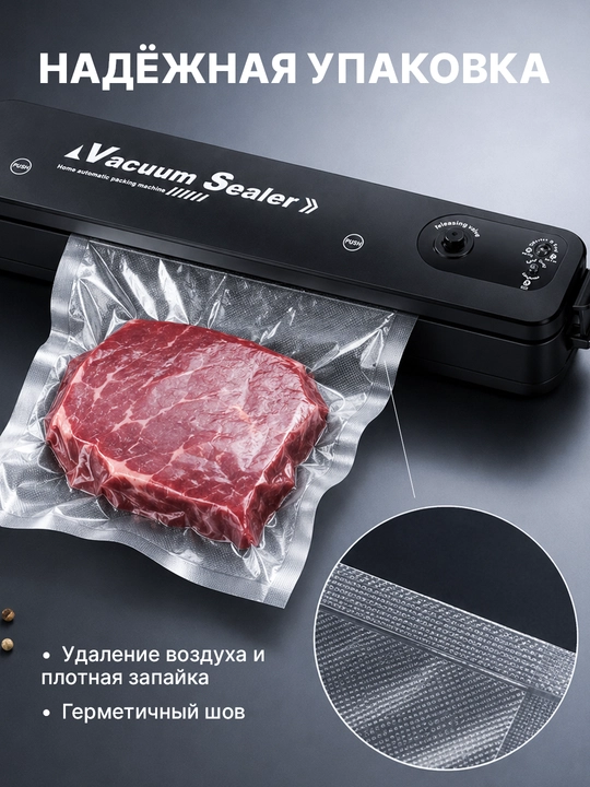 Вакууматор для хранения продуктов, запайщик пакетов, компактный, вакуумный упаковщик
