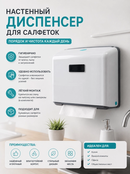 Диспенсер настенный для салфетки - 
