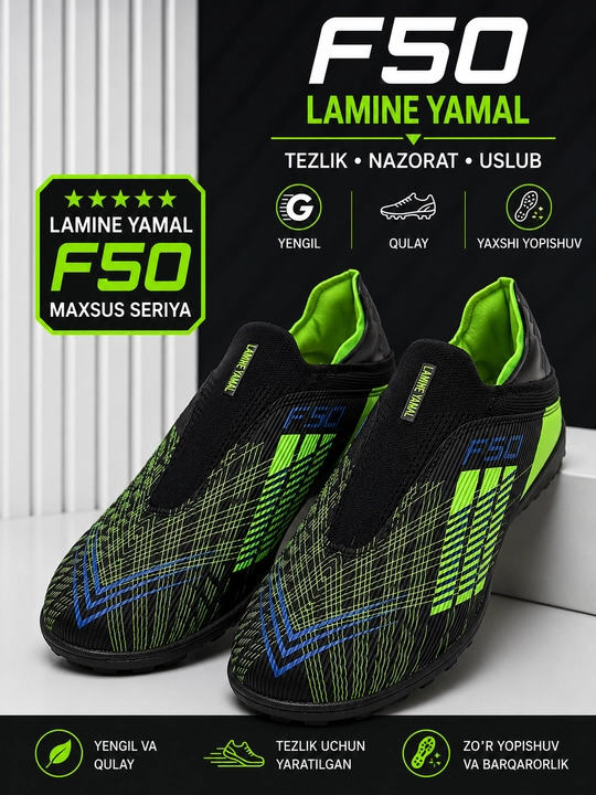 F50 Lamine Yamal futbol butsi turf krossovka erkaklar mini futbol oyoq kiyim - 