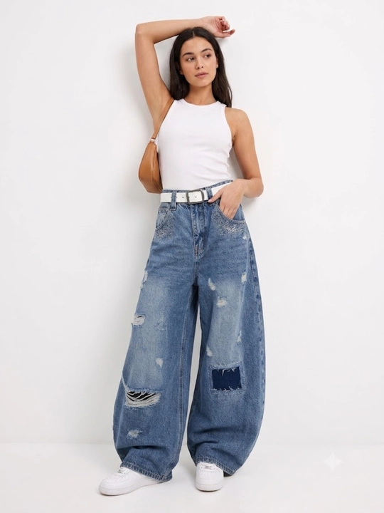 Ayollar va erkaklar jinsi shimlari, keng va yupqa, Y2K uslubidagi BAGGY, keng, yopishqoq, S-3XL