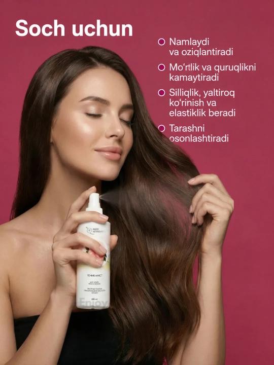 Yuz, tana va soch uchun namlantiruvchi sprey mist tonik Tabiiylik indeksi