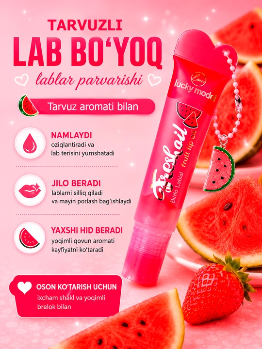 Блеск для губ Lucky Model Fresh Oil 18 г, 3-х цвет увлажняющий блеск для губ - 