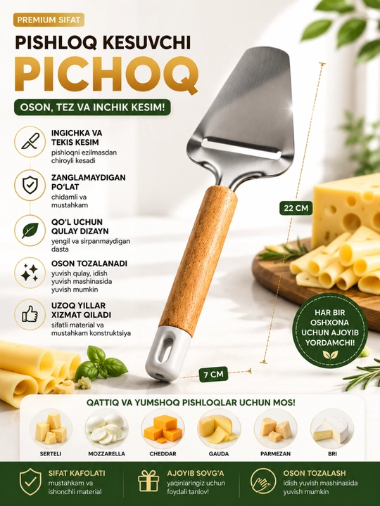 Нож для тонкой нарезки сыра