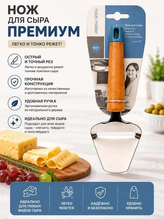 Нож для тонкой нарезки сыра