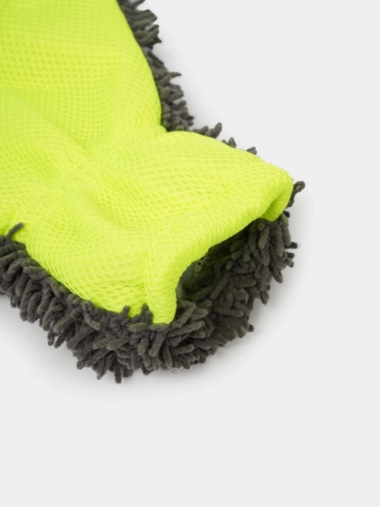 Mikrofiber tozalash va avtomobil yuvish qo‘lqopi ikki tomonlama yumshoq tozalovchi qo‘lqop