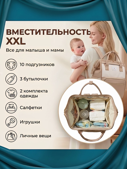 Сумка рюкзак для мам вместительная и удобная