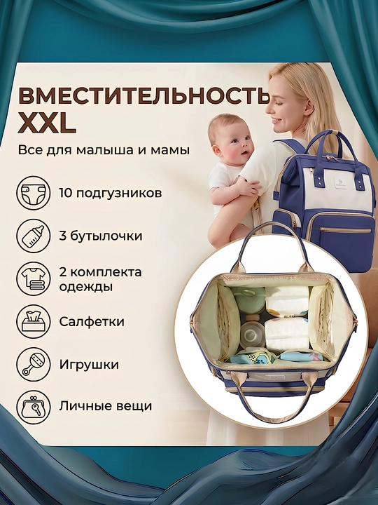 Сумка рюкзак для мам вместительная и удобная