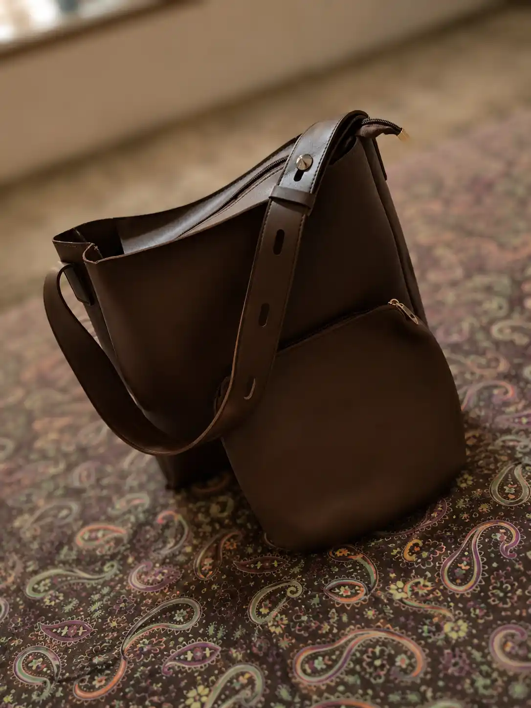 Sumka ayollar uchun 2 tasi 1 da, yelkama katta shopper-kosmetik sumka, eco teridan
