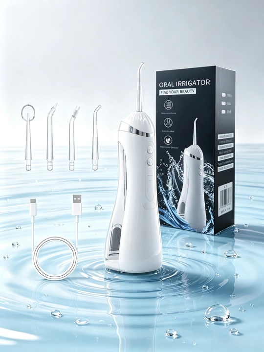 Ирригатор для полости рта, 230 мл, USB, 3 режима 4 насадки, портативный, водонепроницаемый