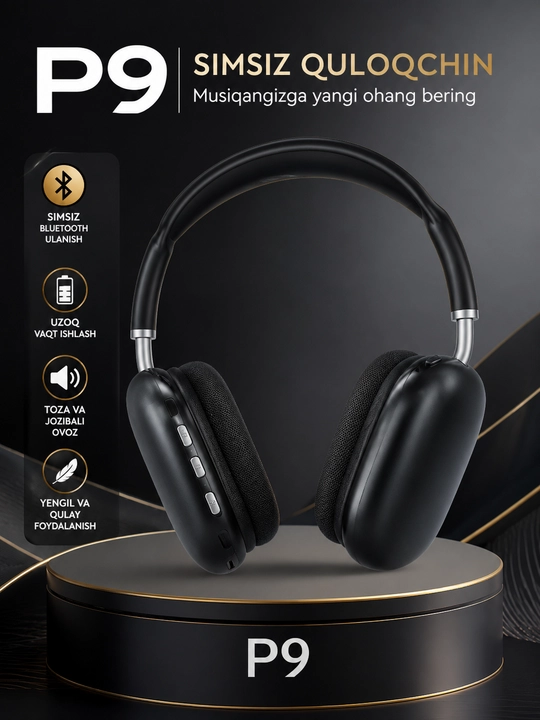 Беспроводные наушники Bluetooth P9 с микрофоном 100 A MAX - 