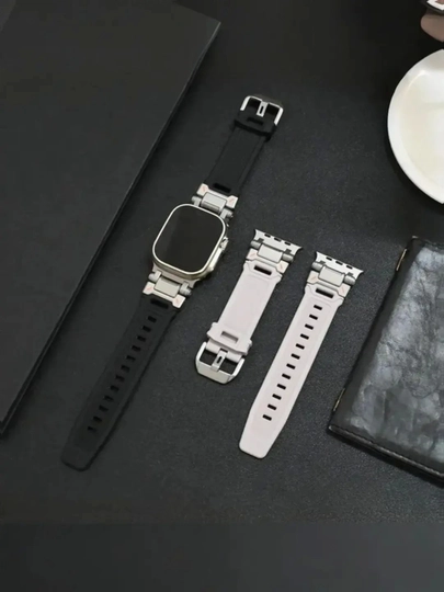 Ремешок для Apple Watch Ultra  42/44/45/46/49 мм, силиконовый, с металлическим креплением