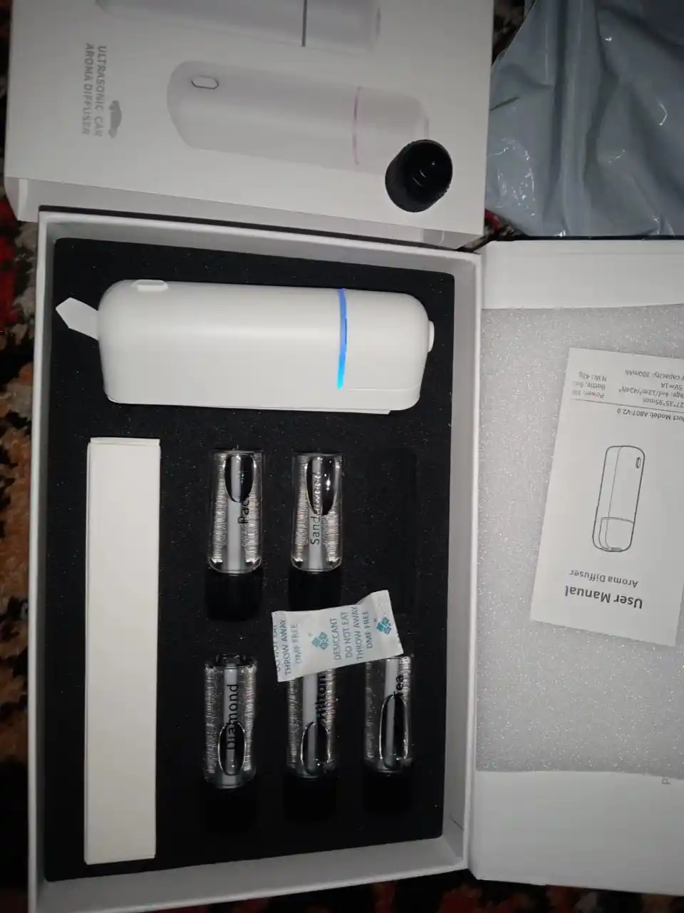 Avtomobil havo spreyi, elektr aromali diffuzer, simsiz 6ta hidli, Ultrasonic