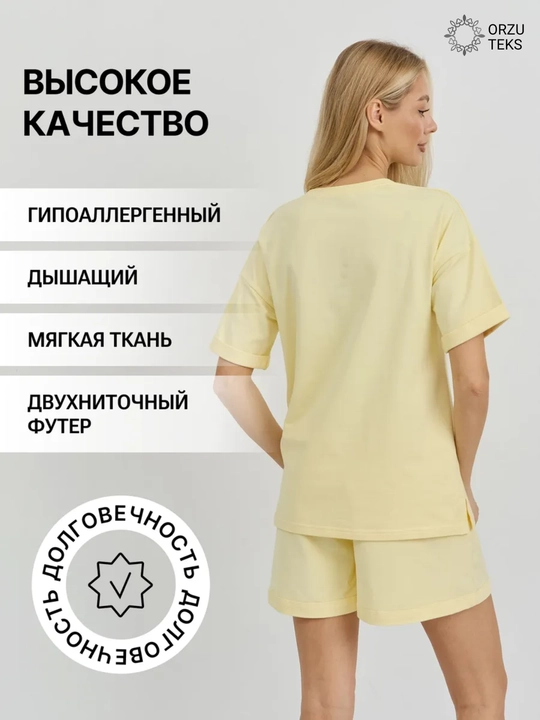 Одежда для беременных и кормящих, женский комплект с шортами, повседневный, хлопок ORZU-TEKS