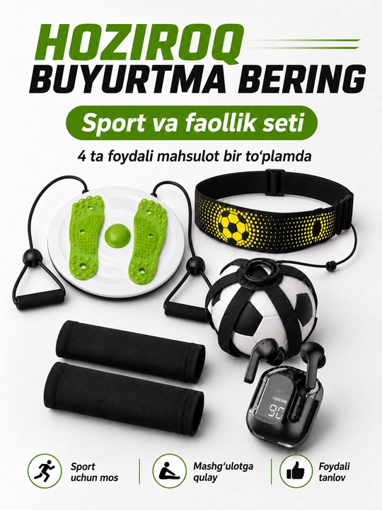 Air 31 simsiz quloqchin, sport va faollik uchun 4 mahsulotli set