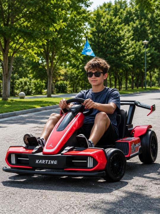 Bolalar elektromobili drift karting 15 km/soat, 24 V