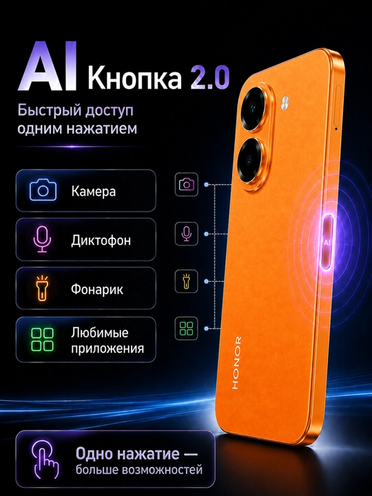 Смартфон HONOR X7e 6/128 ГБ с аккумулятором 7000 мАч и экраном 120 Гц