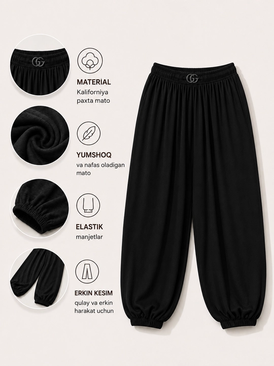 Ayollar sultanka shimlari, paxta material, 44-52 o'lchamlar, freesize