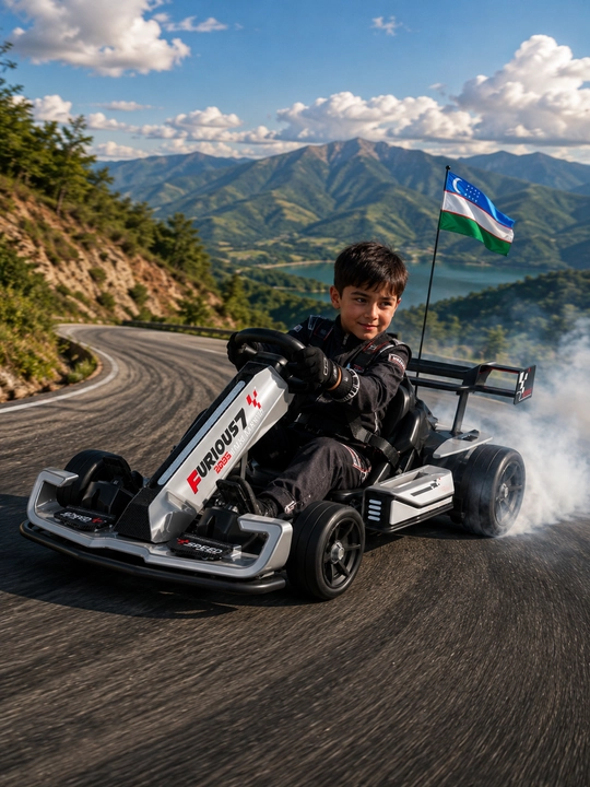 Bolalar uchun 24V elektr kart, tezligi 20, sozlanadigan uzunlik, ikkita 200 Vt dvigatel - 