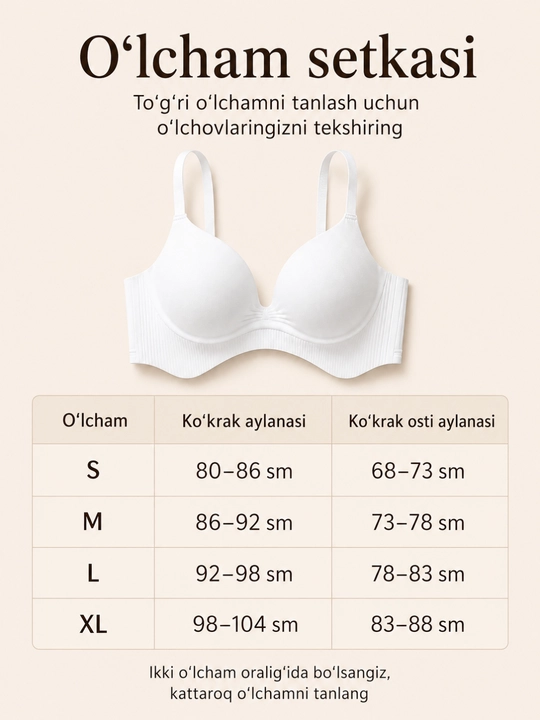 Ayollar uchun silliq kosali, choksiz push-up byustgalter, kundalik