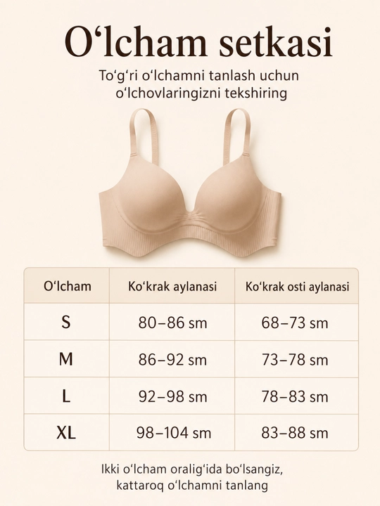 Ayollar uchun silliq kosali, choksiz push-up byustgalter, kundalik