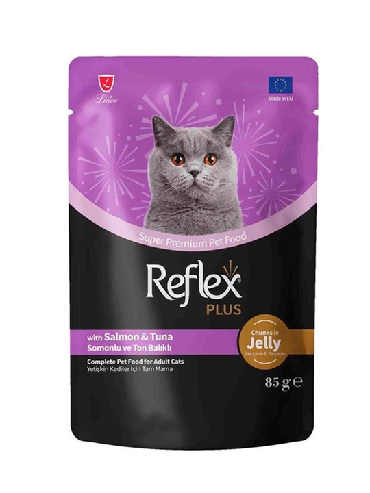 Влажный корм для кошек с лососем и тунцом Reflex plus - 