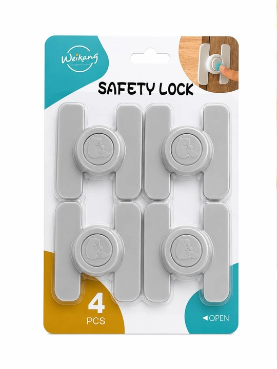 Bolalar uchun xavfsizlik qulfi 2.3.4 dona, shkaf, tortma va muzlatgich uchun Safety Lock - 