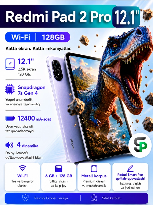 Planshet Xiaomi Redmi Pad 2 Pro  Wi-Fi